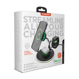 MaxCharge 3-in-1 Wireless Charging Stand with 15W Magnetic Wireless Fast Charge | Black