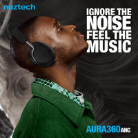 Naztech Aura 360 ANC Wireless Noise Cancelling Over-the-Ear Headphones | Midnight