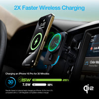 MagLock CAR 15W Magnetic Wireless Fast Charging Vent Mount with Qi2 | Black