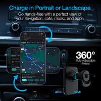 MagLock CAR 15W Magnetic Wireless Fast Charging Vent Mount with Qi2 | Black