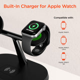 MaxCharge Pro 3-in-1 Wireless Charging Stand with 15W Magnetic Wireless Fast Charge | Black