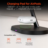 MaxCharge Pro 3-in-1 Wireless Charging Stand with 15W Magnetic Wireless Fast Charge | Black