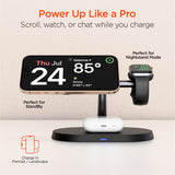 MaxCharge Pro 3-in-1 Wireless Charging Stand with 15W Magnetic Wireless Fast Charge | Black