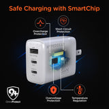 HyperGear Basics | 45W USB-C PD PPS Tri-Port GaN Fast Wall Charger | 3ft & 6ft USB-C Cables | White