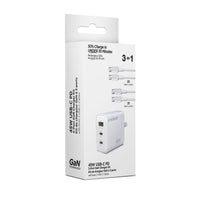 HyperGear Basics | 45W USB-C PD PPS Tri-Port GaN Fast Wall Charger | 3ft & 6ft USB-C Cables | White
