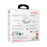 SpeedBoost 43W Three-Port USB-C PD + USB Fast Wall Charger with Built-In Apple Watch Charger | White