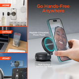 Mag Vac Magnetic Phone Mount with Vacuum Suction Cup Base | Multi-Surface | Black