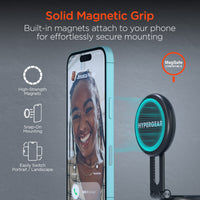 Mag Vac Magnetic Phone Mount with Vacuum Suction Cup Base | Multi-Surface | Black