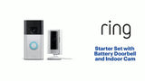 Ring - Starter Set with Battery Doorbell and Indoor Cam - Satin Nickel and White