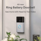Ring - Starter Set with Battery Doorbell and Indoor Cam - Satin Nickel and White