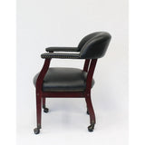 Boss Captain’s guest, accent or dining chair in Black Caressoft Vinyl W/Casters
