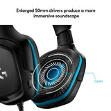 Logitech G432 DTS x 7.1 Surround Sound Wired Gaming Headset Leatherette for wired consoles