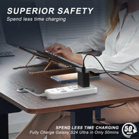PD 45W USB C Super Fast Wall Charger for iPhone &  Samsung Galaxy Dual Type-C Quick Charging Cable