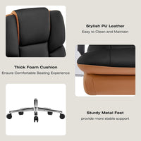 Furniliving Big and Tall Office Chair 500lbs, High Back Executive Leather Office Chair with Footrest.
