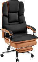 Furniliving Big and Tall Office Chair 500lbs, High Back Executive Leather Office Chair with Footrest.