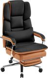 Furniliving Big and Tall Office Chair 500lbs, High Back Executive Leather Office Chair with Footrest.