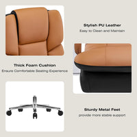Furniliving Big and Tall Office Chair 500lbs, High Back Executive Leather Office Chair with Footrest.