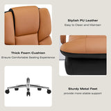 Furniliving Big and Tall Office Chair 500lbs, High Back Executive Leather Office Chair with Footrest.