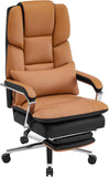 Furniliving Big and Tall Office Chair 500lbs, High Back Executive Leather Office Chair with Footrest.