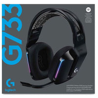 Logitech G733 LIGHTSPEED Wireless RGB Gaming Headset w/ Suspension Headband On Ear Controls, Memory Foam Ear Pads - Black