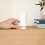 Ring - Essential Security Set with Battery Doorbell Plus and Indoor Cam - Satin Nickel and White