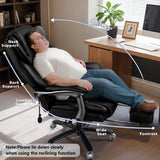 600lbs Big and Tall Office Chair for Heavy People, Heavy Duty Comfy Executive Office Desk Chair with Foot Rest.