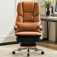 Furniliving Big and Tall Office Chair 500lbs, High Back Executive Leather Office Chair with Footrest.
