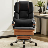Furniliving Big and Tall Office Chair 500lbs, High Back Executive Leather Office Chair with Footrest.