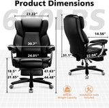 600lbs Big and Tall Office Chair for Heavy People, Heavy Duty Comfy Executive Office Desk Chair with Foot Rest.