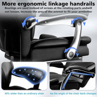 600lbs Big and Tall Office Chair for Heavy People, Heavy Duty Comfy Executive Office Desk Chair with Foot Rest.