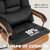 Furniliving Big and Tall Office Chair 500lbs, High Back Executive Leather Office Chair with Footrest.