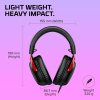 HyperX Cloud III Wireless – Gaming Headset for PC, PS5, PS4, up to 120-hour Battery, 2.4GHz Wireless, DTS Spatial Audio, 53mm Angled Drivers, Memory Foam, Durable Frame, 10mm Microphone, Black/Red