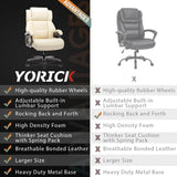 Big and Tall 400lbs Office Chair - Adjustable Lumbar Support Quiet Rubber Wheels Heavy Duty Metal Base, High Back Large Executive Computer Desk, Thick Padded Ergonomic Design for Back Pain (Black)