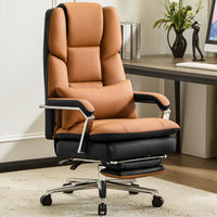 Furniliving Big and Tall Office Chair 500lbs, High Back Executive Leather Office Chair with Footrest.
