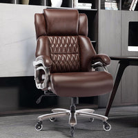 Big and Tall 400lbs Office Chair - Adjustable Lumbar Support Quiet Rubber Wheels Heavy Duty Metal Base, High Back Large Executive Computer Desk, Thick Padded Ergonomic Design for Back Pain (Black)