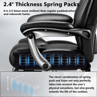 600lbs Big and Tall Office Chair for Heavy People, Heavy Duty Comfy Executive Office Desk Chair with Foot Rest.