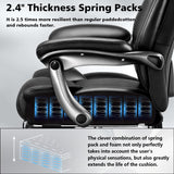 600lbs Big and Tall Office Chair for Heavy People, Heavy Duty Comfy Executive Office Desk Chair with Foot Rest.