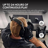 Logitech G Astro A50 X Omni-Platform Wireless Gaming Headset + Base Station for PS5, Xbox, PC: PLAYSYNC Video & Audio Switcher, HDMI 2.1 4K 120Hz VRR, &lt;24 bit/48 kHz, 24hr Battery, 2.4GHz & BT - Black