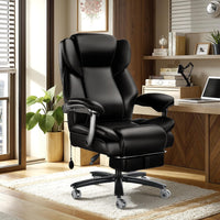 600lbs Big and Tall Office Chair for Heavy People, Heavy Duty Comfy Executive Office Desk Chair with Foot Rest.