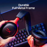 HyperX Cloud III Wireless – Gaming Headset for PC, PS5, PS4, up to 120-hour Battery, 2.4GHz Wireless, DTS Spatial Audio, 53mm Angled Drivers, Memory Foam, Durable Frame, 10mm Microphone, Black/Red