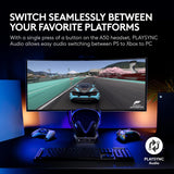 Logitech G Astro A50 X Omni-Platform Wireless Gaming Headset + Base Station for PS5, Xbox, PC: PLAYSYNC Video & Audio Switcher, HDMI 2.1 4K 120Hz VRR, &lt;24 bit/48 kHz, 24hr Battery, 2.4GHz & BT - Black