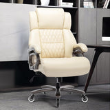 Big and Tall 400lbs Office Chair - Adjustable Lumbar Support Quiet Rubber Wheels Heavy Duty Metal Base, High Back Large Executive Computer Desk, Thick Padded Ergonomic Design for Back Pain (Black)
