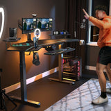 EUREKA ERGONOMIC Gaming Desk, Standing Desk w Keyboard Tray.