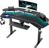 EUREKA ERGONOMIC Gaming Desk, Standing Desk w Keyboard Tray.