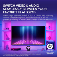 Logitech G Astro A50 X Omni-Platform Wireless Gaming Headset + Base Station for PS5, Xbox, PC: PLAYSYNC Video & Audio Switcher, HDMI 2.1 4K 120Hz VRR, &lt;24 bit/48 kHz, 24hr Battery, 2.4GHz & BT - Black