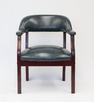 Boss Captain’s guest, accent or dining chair in Blue Vinyl