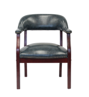 Boss Captain’s guest, accent or dining chair in Blue Vinyl W/ Casters