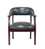 Boss Captain’s guest, accent or dining chair in Blue Vinyl W/ Casters