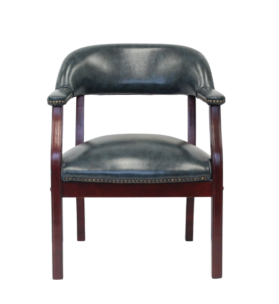 Boss Captain’s guest, accent or dining chair in Blue Vinyl W/ Casters