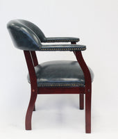 Boss Captain’s guest, accent or dining chair in Blue Vinyl